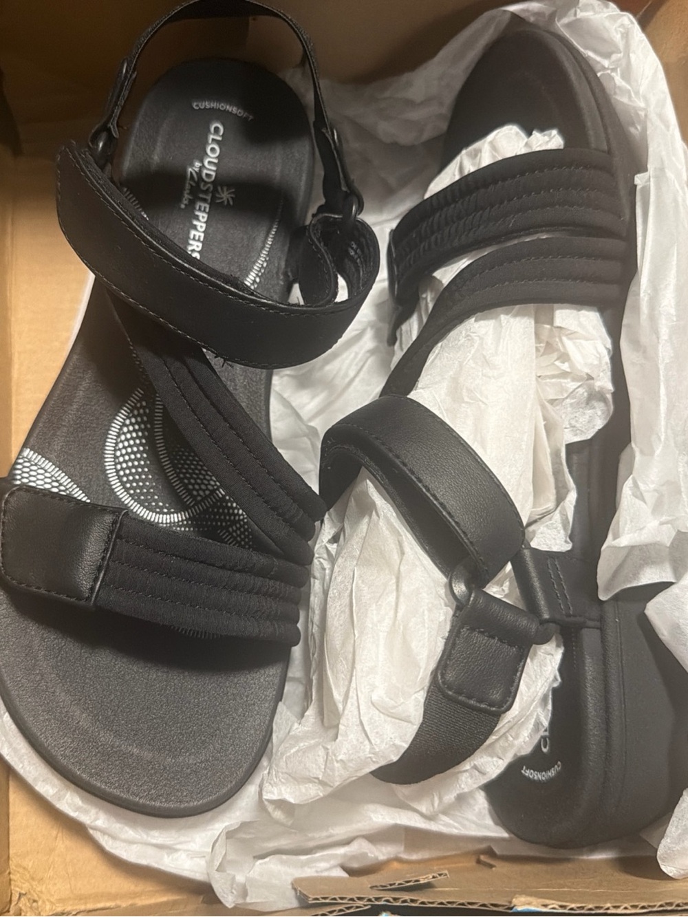 Clarks Breeze Rae Sara Black Ankle Strap Cushioned Sandals Women’s Size 8